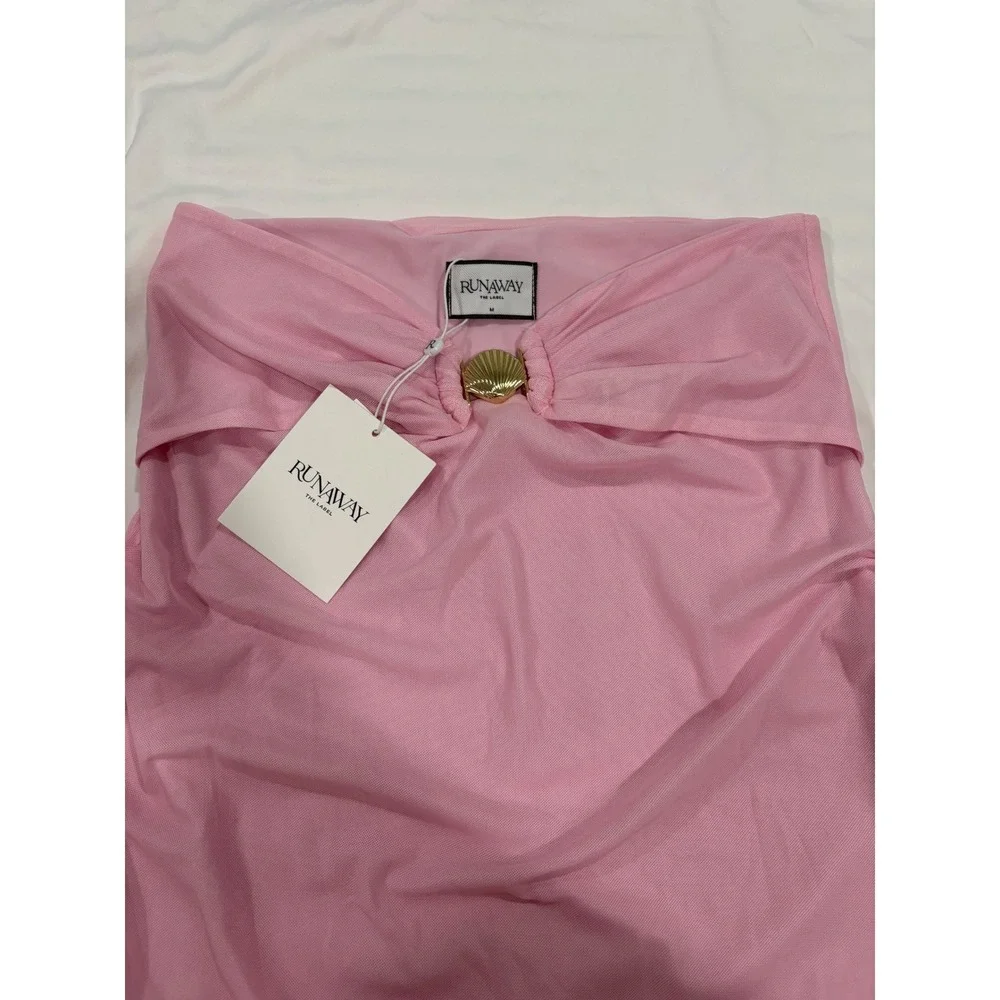 Runaway The Label NWT Rikki Maxi Skirt Pink Mesh Shell Beach Resortwear Medium